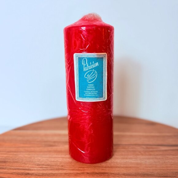 Patrician Hand Dipped Pillar Candle VTG Red Retro Holiday Wax Christmas Holiday - Picture 13 of 14
